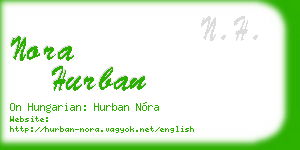 nora hurban business card